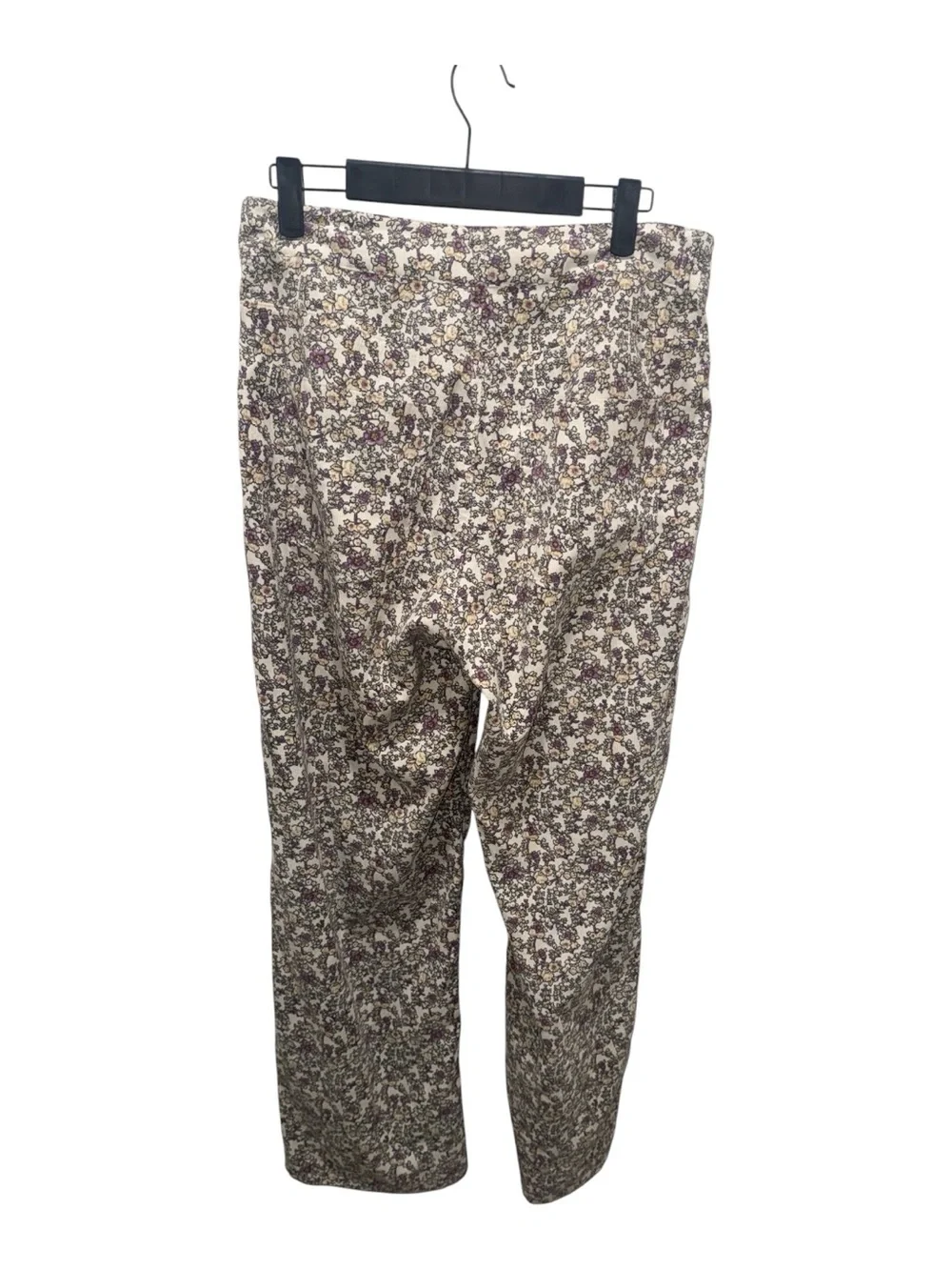 Polagram Floral Wide Leg Corduroy Pants Beige Cottagecore Boho Medium